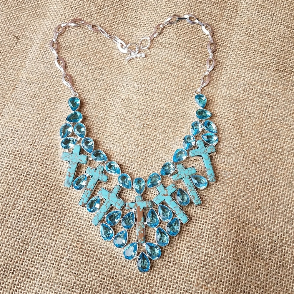 ❌SOLDSanta Rosa Turquoise Sterling Silver Necklace - Picture 3 of 8